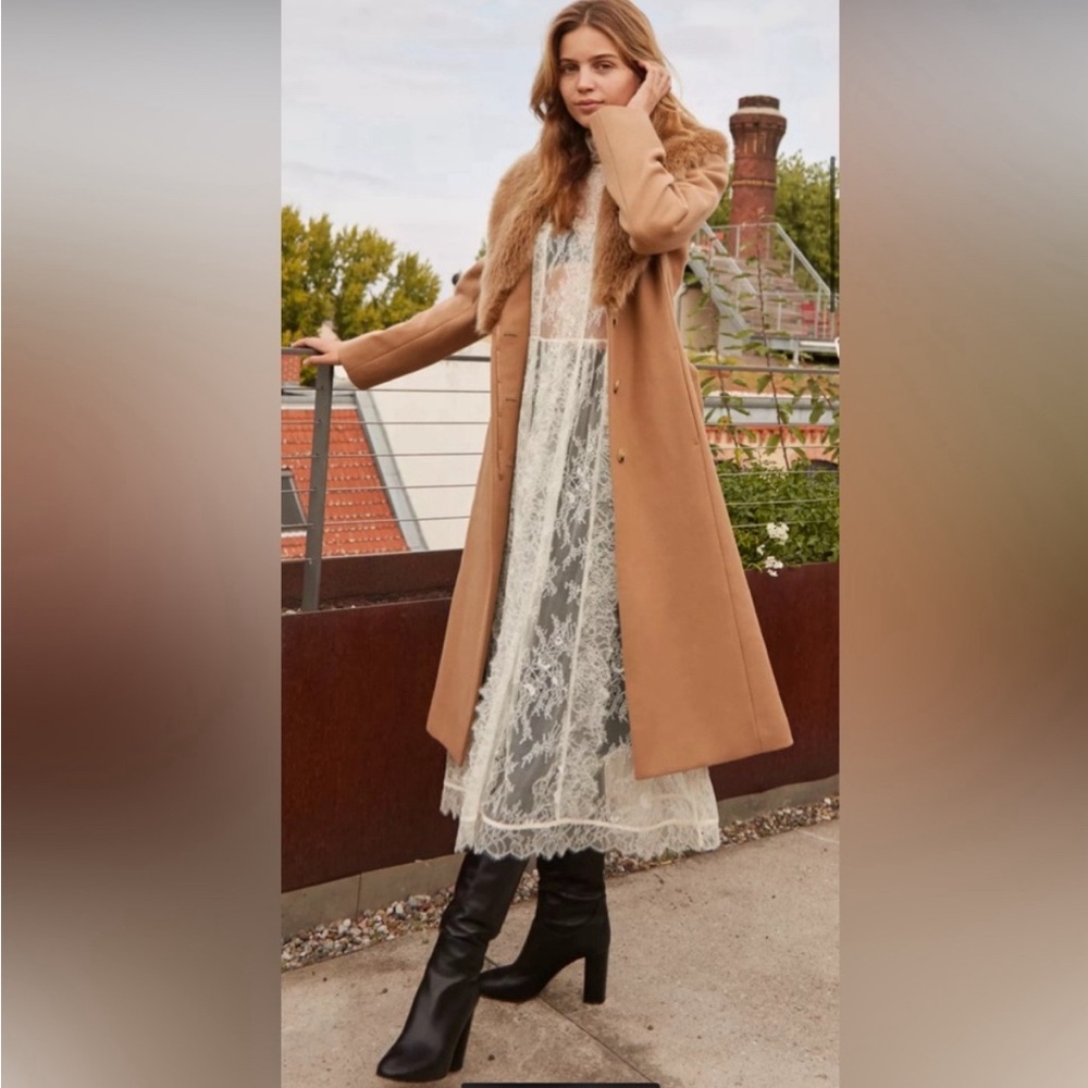 Artizia Wilfred Real Faux fur trimmed coat